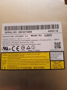 DVD/CD-RW, za laptope Panasonic, Sony-Vaio, model UJ8C0, 20KM.