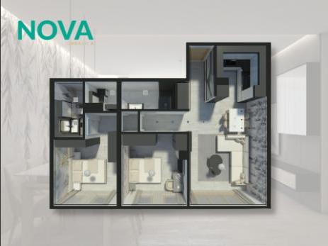 Grbavica, Derviša Numića, 66m2, trosoban, III sprat, novogradnja, lift, grijanje na toplotne pumpe, blinda vrata, 420.000KM.