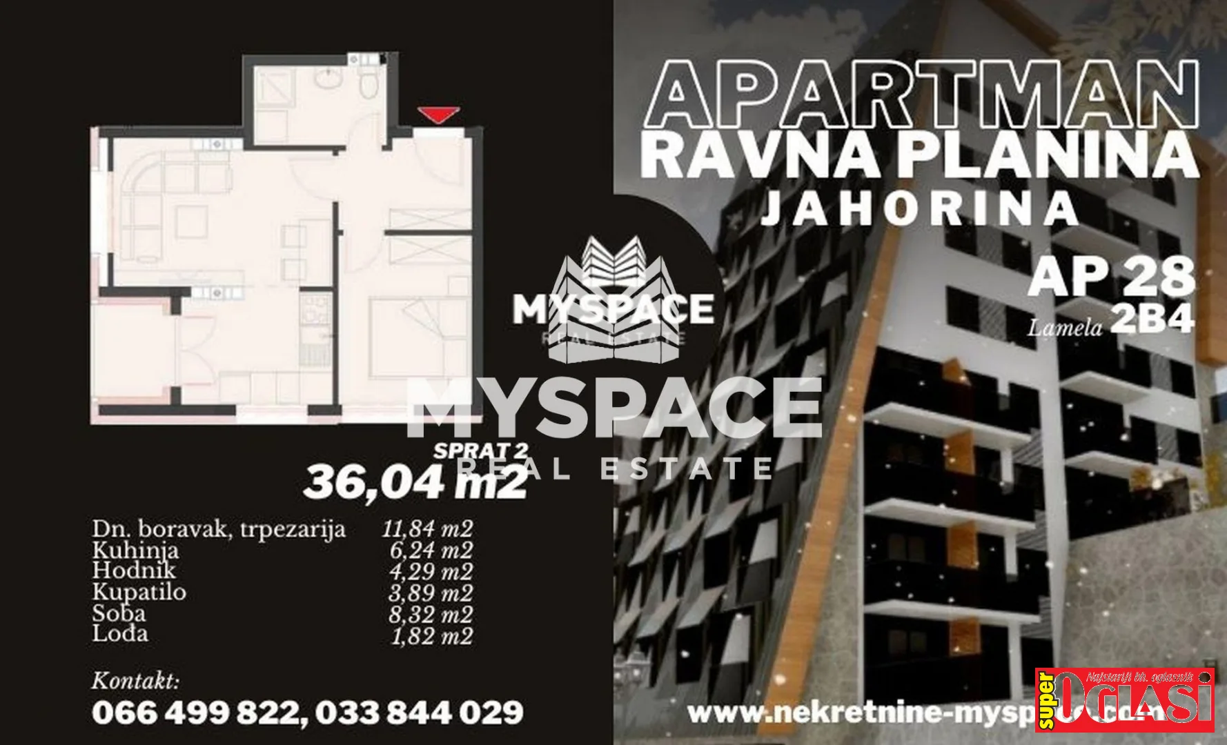 Apartmani Ravna planina - Jahorina, 31 m2 - 42 m2, apartman, površina 36m2