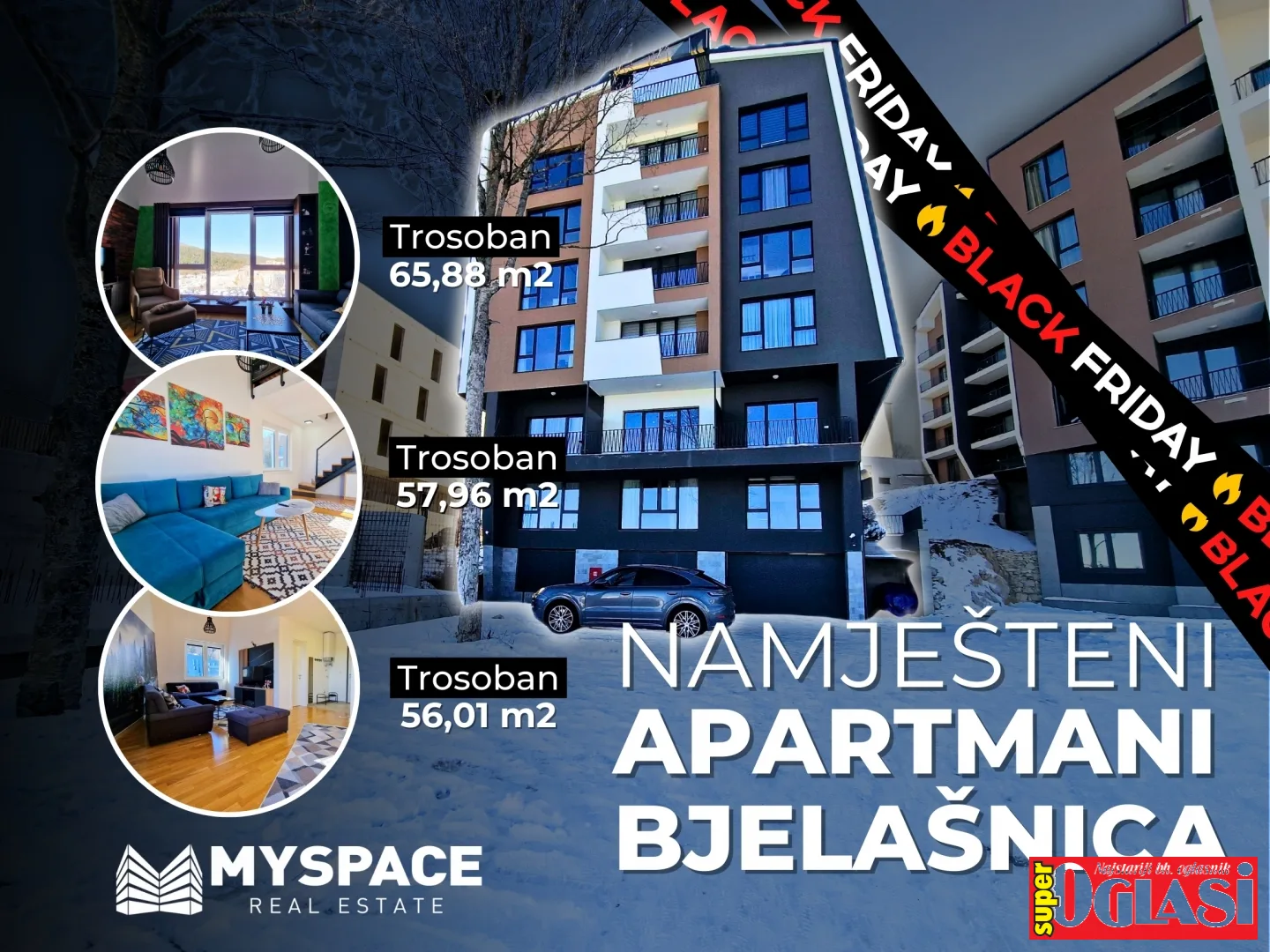 Namješten apartman Bjelašnica, 56 m2