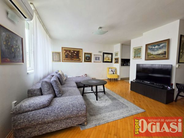 Bistrik, Bakarevića, 125m2, petosoban, V sprat, renoviran, namješten, etažno plinsko grijanje, klime, blinda, dvoetažni, 475.000KM.